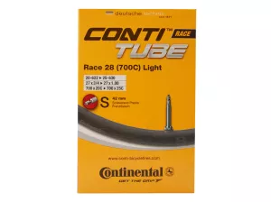 5: Continental Race 28 Light - Cykelslange - Str. 700x20-25c - 42 mm racerventil