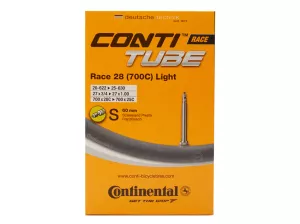 8: Continental Race 28 Light - Cykelslange - Str. 700x20-25c - 60 mm racerventil