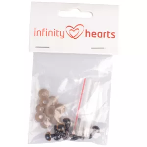 14: Infinity Hearts Sikkerhedsøjne/Amigurumi øjne Guld 8mm - 5 sæt