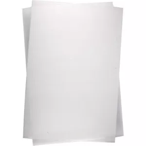 8: Krympeplast, 20x30 cm, tykkelse 0,3 mm, blank transparent, 100 ark/ 1 pk.