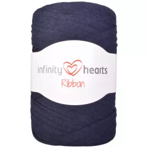 18: Infinity Hearts Ribbon Stofgarn 19 Marineblå
