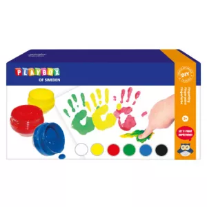 1: Playbox Fingermaling 6 farver 50ml - 6 stk