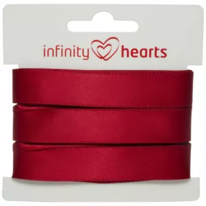 14: Infinity Hearts Satinbånd Dobbeltsidet 15mm 260 Vin - 5m