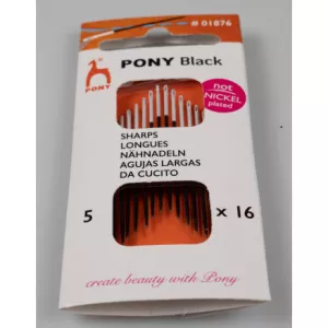 4: Pony Black Synåle Str. 5 - 16 stk