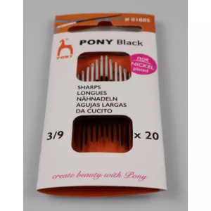 6: Pony Black Synåle Str. 3/9 - 20 stk