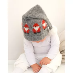 2: Merry Santas Hat by DROPS Design - Baby Julehue Strikkeopskrift str. 0 - 0/1 mdr