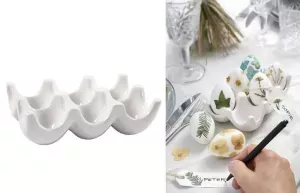 13: Æggebakke i glaseret keramik