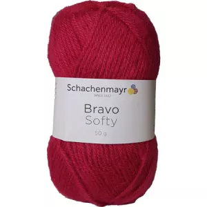 1: Schachenmayr Bravo Softy Akrylgarn 8032 Hindbærrød
