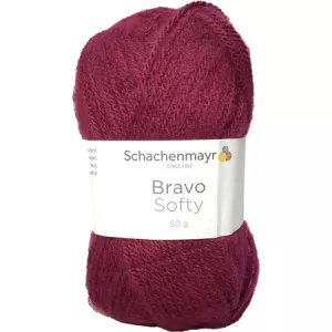 6: Schachenmayr Bravo Softy Akrylgarn 8045 Bordeaux Rød