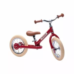 12: TRYBIKE - Balancecykel, To Hjul, Vintage Rød