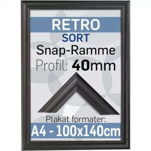 6: Retro plakatramme - Sort - 84,1 x 118,9 cm A0