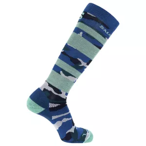 5: Salomon Qst Blank Socks (Farve: Blue/white/pacific, Størrelse: M)