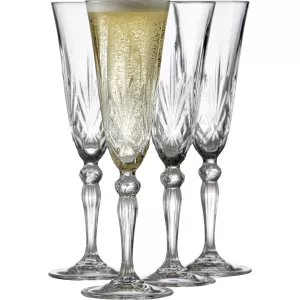 7: Lyngby Glas Melodia champagneglas, 16 cl - 4 stk