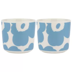 2: Marimekko Unikko kaffekop, 2 dl, 2 stk, hvid/blå