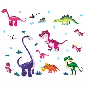 17: Sød baby dinosaurus wallsticker med 13 forskellige søde motiver.