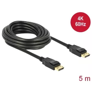 4: DeLOCK 4K DisplayPort til DisplayPort v1.2 kabel. Sort 5m.