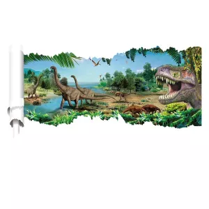 18: Dinosaurus wallsticker. Besøg af T-Rex? 90x50cm.