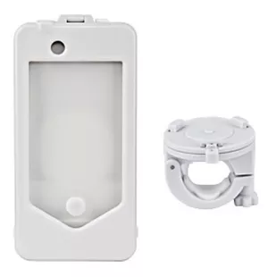 4: Vandtæt cykelholder/styrholder til iPhone 4/4S. Nyt design. Hvid