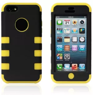 5: 3-delt Robot silicone cover til iPhone 5C. Gul.