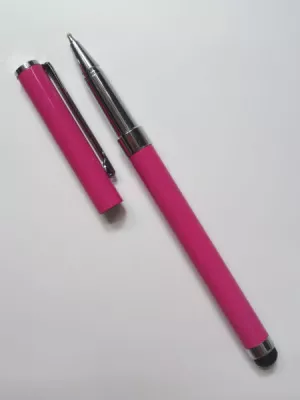 3: iPad / iPhone stylus pen med integreret kuglepen. Pink.