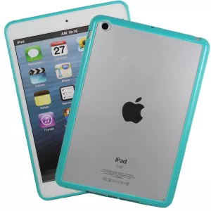 9: iPad Mini mat transparent bumpercover. Ocean green.