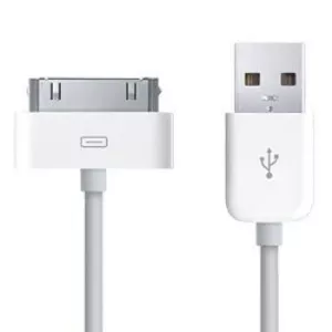 12: USB Data-/ladekabel til iPhone, iPad, iPod mm. 1 meter. Hvid.