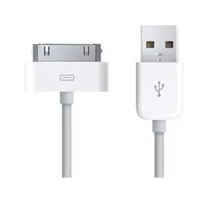 6: USB Data-/ladekabel til iPhone, iPad, iPod mm. 3 meter. Hvid.