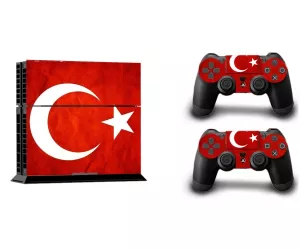 7: PS4 skin til konsol og to controllere. Tyrkiets flag.