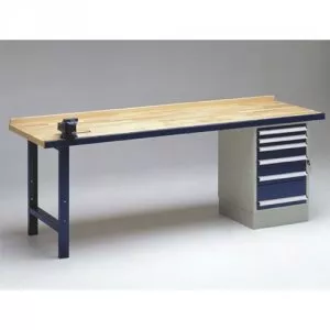 6: Værkstedsbord med skuffeskab 3 meter  BLIKA VBB-1.30