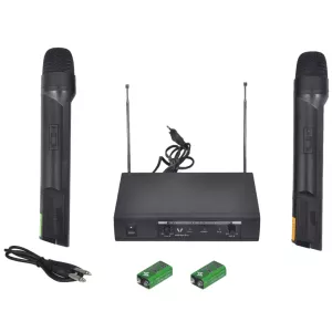 4: vidaXL modtager med 2 trådløse mikrofoner VHF