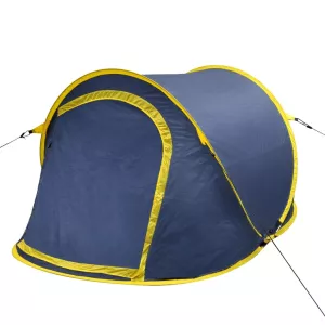 7: vidaXL pop-up campingtelt 2 personer marineblå og gul