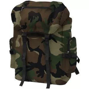 2: vidaXL Militærinspireret rygsæk 65 l camouflage