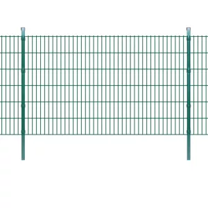 8: vidaXL 2D paneler og pæle til havehegn, 2.008x1.230 mm, 10 m, grønne