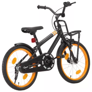 16: vidaXL børnecykel med frontlad 18 tommer sort og orange