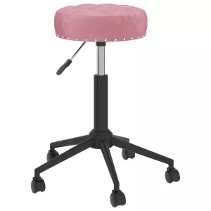 15: vidaXL arbejdsstol med hjul fløjl pink
