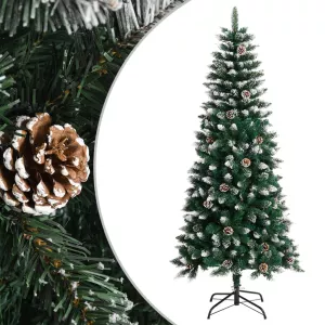 4: vidaXL kunstigt juletræ med juletræsfod 150 cm PVC grøn