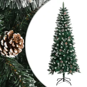 1: vidaXL kunstigt juletræ med juletræsfod 180 cm PVC grøn