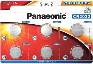 7: CR2032 Panasonic 3V, 6 stk.
