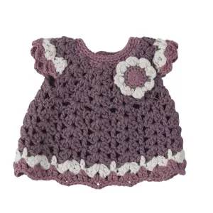 1: Dukketøj fra Sebra - kjole m/blomst pastel lilla