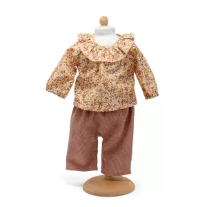 7: Dukketøj fra Mini Mommy - Blomstret flæsebluse m. bukser