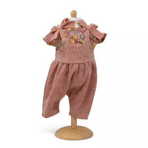 1: Dukketøj fra Mini Mommy - Rosa overalls m. sløjfe