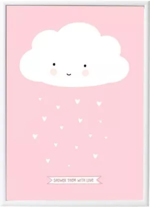 9: Plakat fra A Little Lovely Company - Little Pink Cloud (50x70)