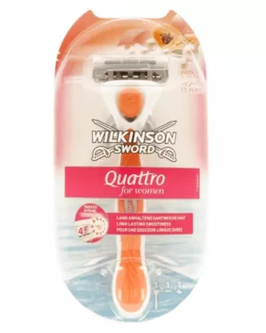 4: Wilkinson Sword for Women - Quattro papaya & pearl 1 skraber + 1 blad