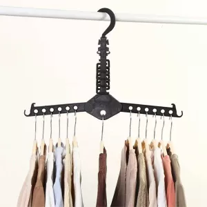 13: Foldelig Magic hanger tøjstativ til garderobeskab - Plads til 13 bøjler - Sort
