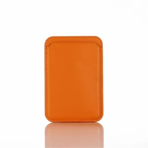 10: iPhone 12 / 12 Pro / 12 Pro Max / 12 Mini - Magnetisk læder kortholder - magsafe kompatibel - Orange