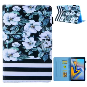7: Samsung Galaxy Tab A7 10.4 (2020) - Læder cover / taske i printet design - Hvid blomst