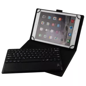 10: Lenovo Tab 4 10 - Bluetooth/trådløs Tastatur DANSK layout m/aftagelig læder etui/cover - Sort