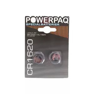 12: Powerpaq Lithium CR1620 knapcelle batteri - 2 stk.