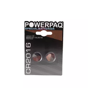 9: Powerpaq Lithium CR2016 knapcelle batteri - 2 stk.