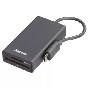 1: HAMA USB 2.0 OTG Hub/Kortlæser til Smartphone/Tablet/Notebook/PC